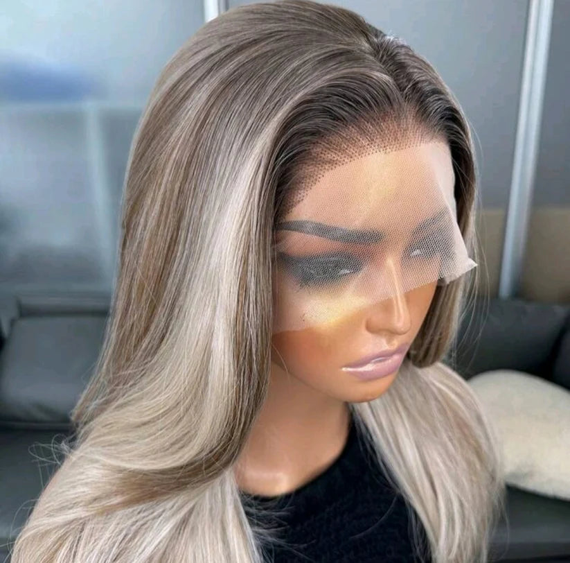 Blonde Ombre Lace Front Wig(human blend)