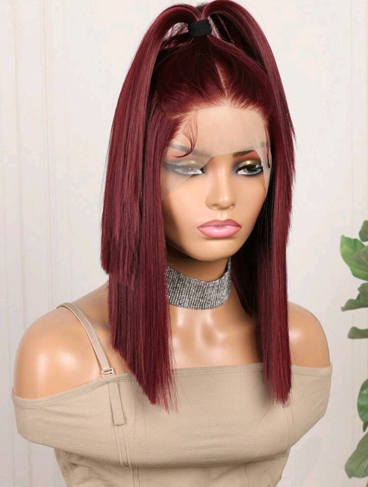Burgandy Lace Front Wig (Human Blend)