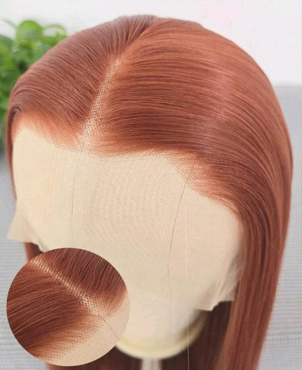 Dark Orange Long Lace Front Wig