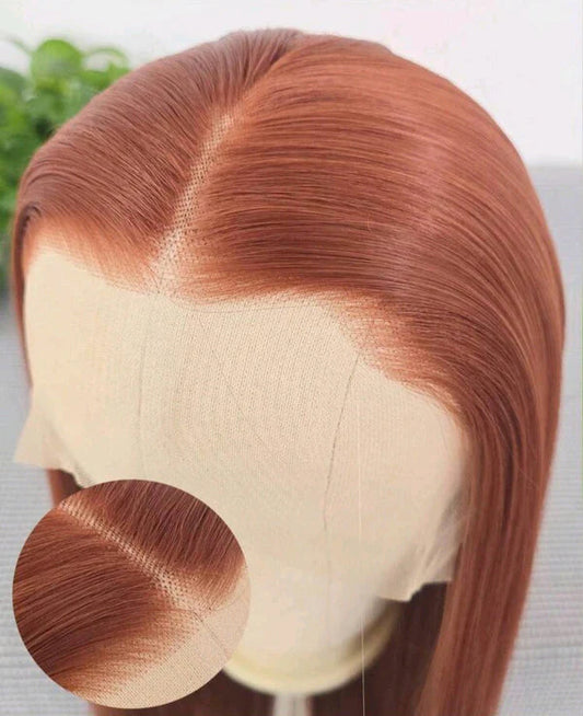 Dark Orange Long Lace Front Wig