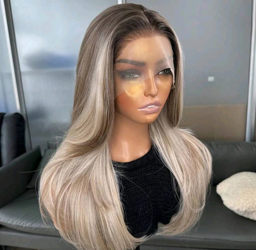 Blonde Ombre Lace Front Wig(human blend)