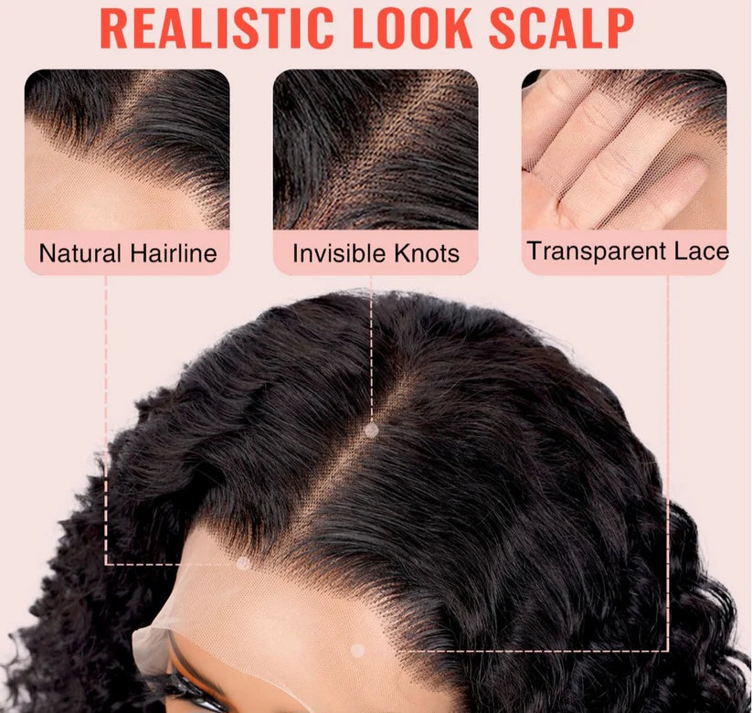 5*5 glueless curly wig human hair