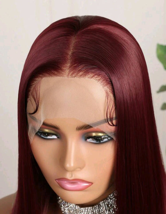 Burgandy Lace Front Wig (Human Blend)