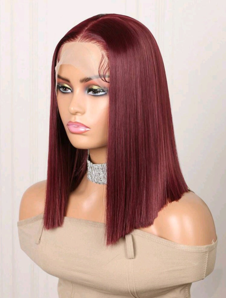 Burgandy Lace Front Wig (Human Blend)