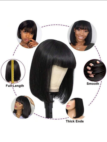 Short Bob Straight Human Hair Wig