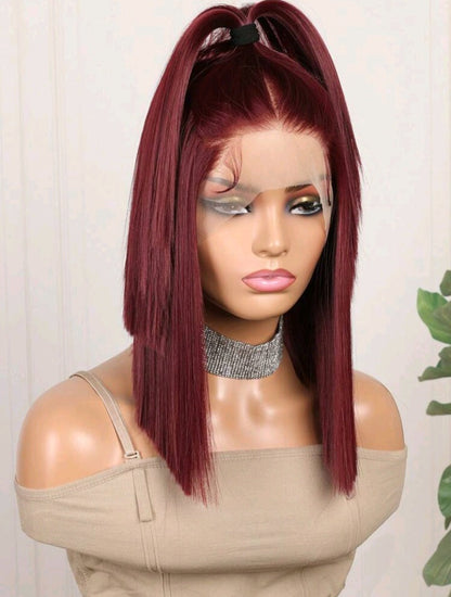 Burgandy Lace Front Wig (Human Blend)